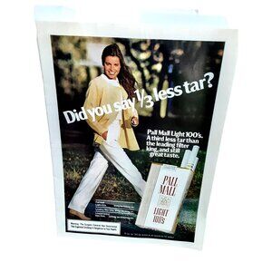1981 Pall Mall Light 100s Cigarettes Woman Original Print Ad